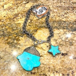 Turquoise and silver necklace